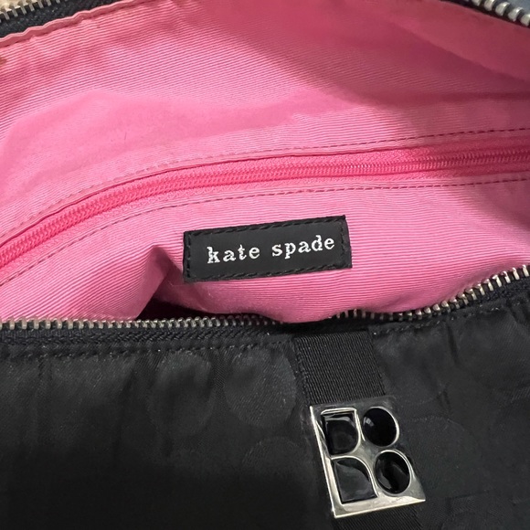 KATE SPADE NOEL print Vintage Original Black on Black Purse Logo Print - Picture 2 of 16